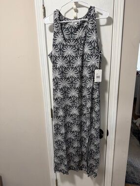 P.J. Salvage Black & White Palm-Print Maxi Dress. Day or sleep xl NWT